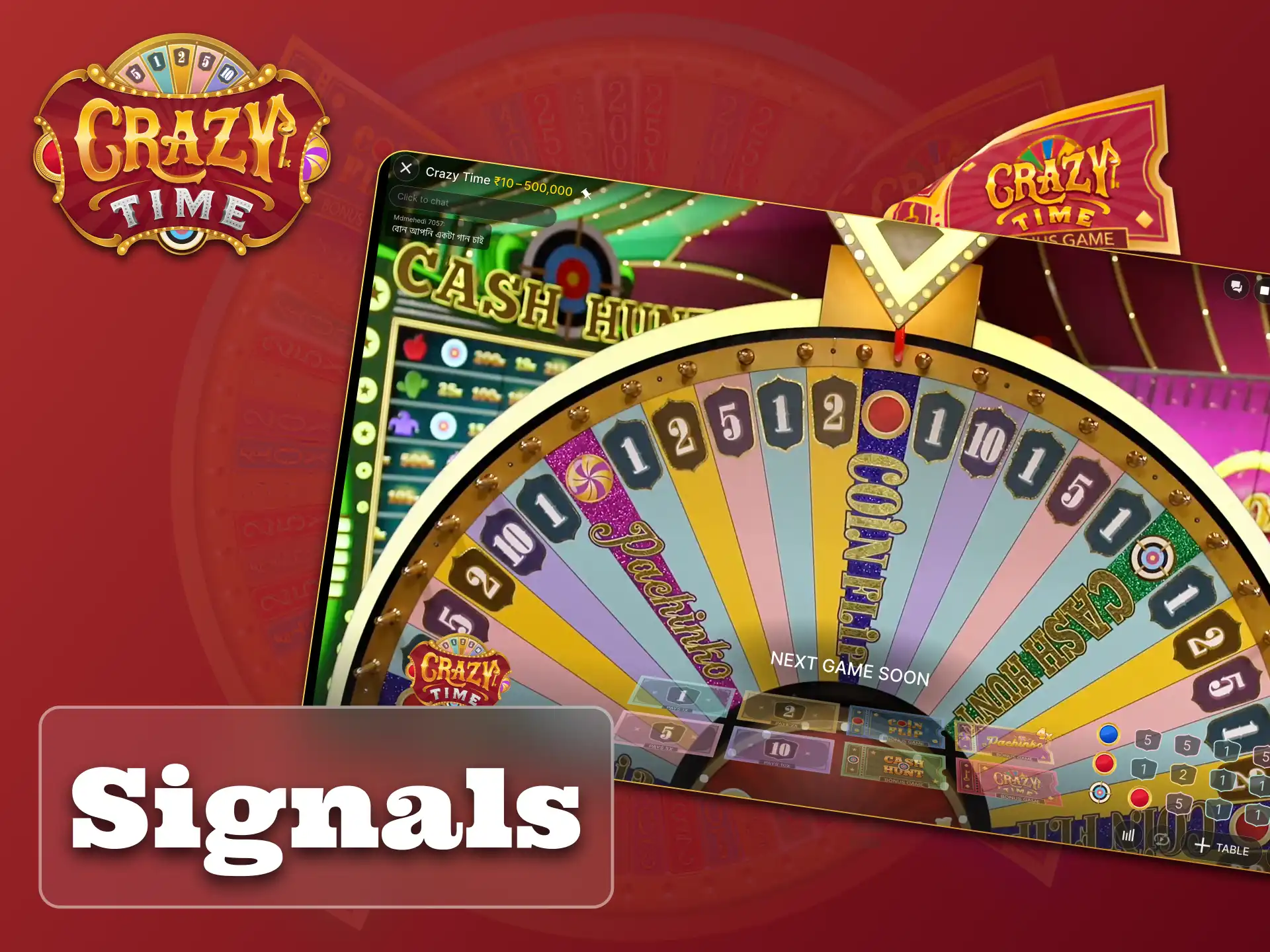 Crazy Time signals provide analytical data into the game.